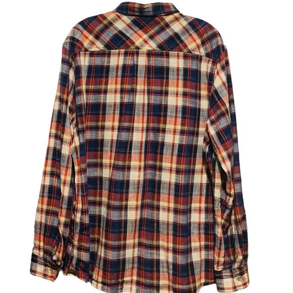 Men's Size Large CARBON2COBALT Plaid Shirt Lightweight 100% Cotton Chest Pockets - Picture 6 of 6